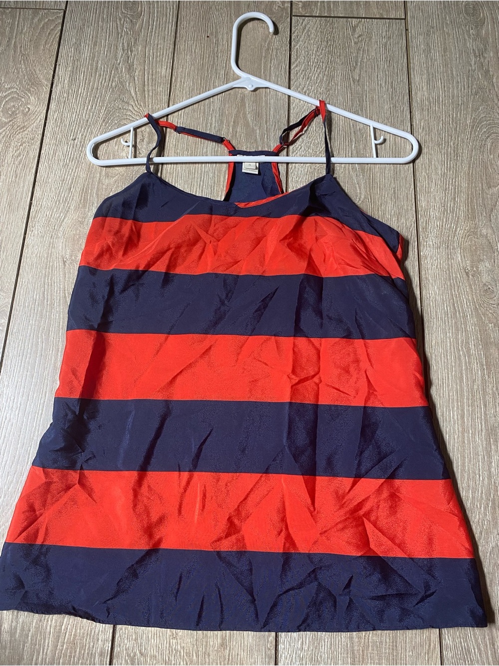 J. CREW Women's Red/Blue Striped Racerback Tank Top Flowy 0